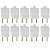 Kit 10 Plug Tomada Pino Macho Prensa Cabo 2P Branco 10A 250V - Imagem 1