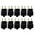 Kit 10 Plug Tomada Pino Macho Prensa Cabo 2P Preto 20A 250V - Imagem 1
