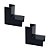 Kit 2 Conexão Curva Cotovelo Interno Preto Canaleta 20x10mm - Imagem 1