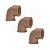 Kit 3 Joelho Cotovelo 90º Soldável Rosca 25mmx1/2'' Marrom - Imagem 1
