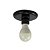 Plafon Simples Redondo Rosqueado Bocal E27 14,5cm Preto - Imagem 2
