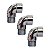 Kit 3 Joelho Cotovelo Curva Metal Cromado RM X RF 3/4'' X90° - Imagem 1