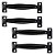 Kit 4 Puxador Tipo Alça Aço Porta Armário Gaveta 130mm Preto - Imagem 1