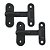 Kit 2 Tranqueta Trinco PVC P/ Porta Sanfonada Janela Preto - Imagem 1