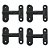 Kit 4 Tranqueta Trinco PVC P/ Porta Sanfonada Janela Preto - Imagem 1