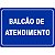 Placa Aviso Sinalização Balcão de Atendimento 30cmx20cm PVC - Imagem 1