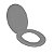 Assento Sanitário Oval Universal Almofadado Slim Cinza Claro - Imagem 1