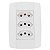 Kit 2 Conjunto 3 Tomadas Branca Monobloco 2P+T 20A 250V 4x2 - Imagem 2