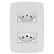 Kit 5 Conjunto 2 Tomadas Branca Monobloco 2P+T 10A 250V 4x2 - Imagem 2