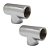 Kit 2 Adaptador Tee T Metal Cromado Rosca Fêmea 1/2''x1/2'' - Imagem 1