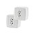 Kit 2 Tomada Sobrepor Externa 20A 2P+T 250V Branco ilumi - Imagem 1