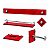 Kit Banheiro 5 Peças Acessórios Vermelho Vidro 8mm - Imagem 1
