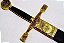Espada Medieval Excalibur Dourada Aço Com Bainha 1,14 Metros - Imagem 8