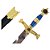 Adaga Rei Salomão Davi Medieval Azul e Dourado - Imagem 1