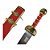 Espada Gladius Romano Bainha Vermelha Couro Lamina Desenhada - Imagem 1