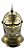Enfeite Capacete Cavaleiro Medieval Dourado 47cm - Imagem 1