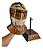 Capacete Elmo Medieval Decorativo Estampado Aço Com Suporte - Imagem 2