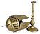 Capacete Elmo Medieval Em Aço Dourado Coleção Com Suporte - Imagem 3