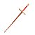 Espada Medieval Longa De Madeira Cumaru Waster Vermelha HEMA 120cm - Imagem 1