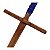 Espada Medieval Longa De Madeira Cumaru Waster Azul HEMA 120cm - Imagem 6