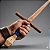 Espada Medieval Longa De Madeira Cumaru Waster Azul HEMA 120cm - Imagem 2