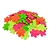 Flor de Tecido Prensada 6 pétalas 2cm x 2cm Pacote com 100 unidades | Kit Neon - Imagem 1