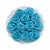 Flor de Tecido 3cm | 3 Unidades | Cor: Azul - Imagem 1