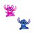Aplique Emborrachado Personagem Stitch e Angel - Imagem 1