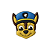 Aplique Emborrachado Personagem Patrulha Canina Chase - Imagem 1