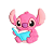Aplique Emborrachado Escolar Stitch ou Angel com Livro - Imagem 4