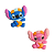 Aplique Emborrachado Personagem Stitch ou Angel Com Flor e Coração - Imagem 1