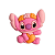 Aplique Emborrachado Personagem Stitch ou Angel Com Flor e Coração - Imagem 4