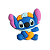 Aplique Emborrachado Personagem Stitch ou Angel Com Flor e Coração - Imagem 2