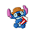 Aplique Emborrachado Personagem Stitch Junino - Imagem 1