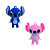 Pingente Emborrachado Para Chaveiro Personagem Stitch e Angel Com Luva - Imagem 1