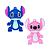 Pingente Emborrachado Para Chaveiro Personagem Stitch e Angel - Imagem 1
