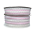 Fita Organza Com Listras Pespontadas | Metro | Cor: Rosa e Off White - Imagem 1