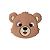 Aplique Emborrachado Rosto Pequeno Urso - Imagem 1