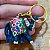 Chaveiro Elefante de Madeira Artesanal Azul - Imagem 1