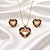 CONJUNTO FEMININO DE COLAR E BRINCOS DE CORAÇÃO "MAJESTIC HEART" - Imagem 2