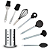 Kit 8 Peças Utensílios Cozinha Silicone com Cabo Inox com Porta Talheres - Imagem 2