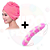 Kit Touca Toalha de Secar Cabelo e Esponja de Banho com Cordão - Imagem 1