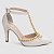 Sapato Scarpin Salto Fino Médio Off White com Pérolas DouradaTorricella AVS 66080C - Imagem 10