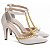 Sapato Scarpin Salto Fino Médio Off White com Pérolas DouradaTorricella AVS 66080C - Imagem 14