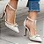 Sapato Scarpin Salto Fino Médio Off White com Pérolas DouradaTorricella AVS 66080C - Imagem 1