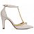 Sapato Scarpin Salto Fino Médio Off White com Pérolas DouradaTorricella AVS 66080C - Imagem 15