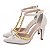 Sapato Scarpin Salto Fino Médio Off White com Pérolas DouradaTorricella AVS 66080C - Imagem 13