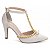 Sapato Scarpin Salto Fino Médio Off White com Pérolas DouradaTorricella AVS 66080C - Imagem 11
