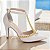 Sapato Scarpin Salto Fino Médio Off White com Pérolas DouradaTorricella AVS 66080C - Imagem 8