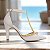 Sapato Scarpin Salto Fino Médio Off White com Pérolas DouradaTorricella AVS 66080C - Imagem 9